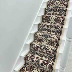 runrug Stair Runner Carpet - Soft & Comfortable, 0.43 Inch - 'Melody' in Ivory - Size: 66 cm x 540 cm - thumbnail 7
