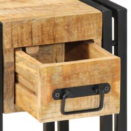 Berkfield Home Nightstand 40x40x40 cm Solid Mango Wood in Brown - Size: 40 x 40 x 40 cm - thumbnail 9