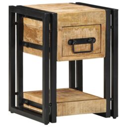 Berkfield Home Nightstand 40x40x40 cm Solid Mango Wood in Brown - Size: 40 x 40 x 40 cm - thumbnail 3