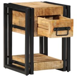 Berkfield Home Nightstand 40x40x40 cm Solid Mango Wood in Brown - Size: 40 x 40 x 40 cm