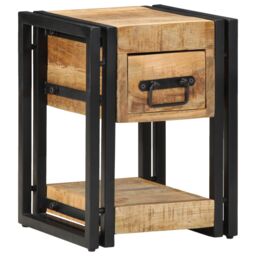 Berkfield Home Nightstand 40x40x40 cm Solid Mango Wood in Brown - Size: 40 x 40 x 40 cm - thumbnail 4