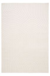 Kukoon Cream Beige Retro Style Tufted Pile Living Room Rug in Light Beige - Size: 80 cm x 150 cm - thumbnail 1