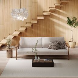 Kukoon Cream Beige Retro Style Tufted Pile Living Room Rug in Light Beige - Size: 80 cm x 150 cm - thumbnail 2