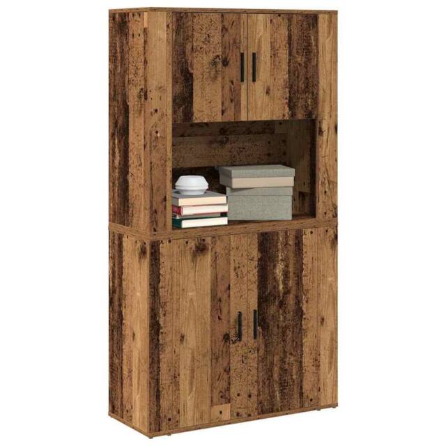 Berkfield Home Highboard Old Wood 80x33x150 cm Engineered Wood in Brown - Size: 80 x 33 x 150 cm - image 1