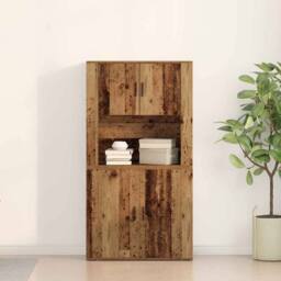 Berkfield Home Highboard Old Wood 80x33x150 cm Engineered Wood in Brown - Size: 80 x 33 x 150 cm - thumbnail 4