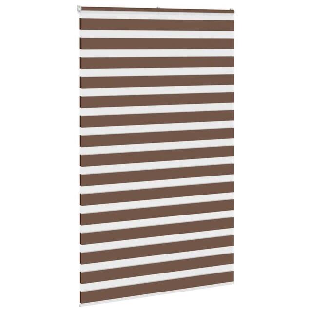 Berkfield Home Elegant Zebra Blind Brown 140x200 cm Fabric Width 135.9 cm Polyester - image 1