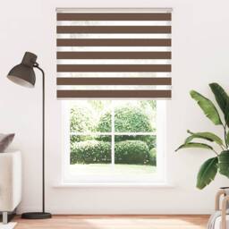 Berkfield Home Elegant Zebra Blind Brown 140x200 cm Fabric Width 135.9 cm Polyester - thumbnail 3