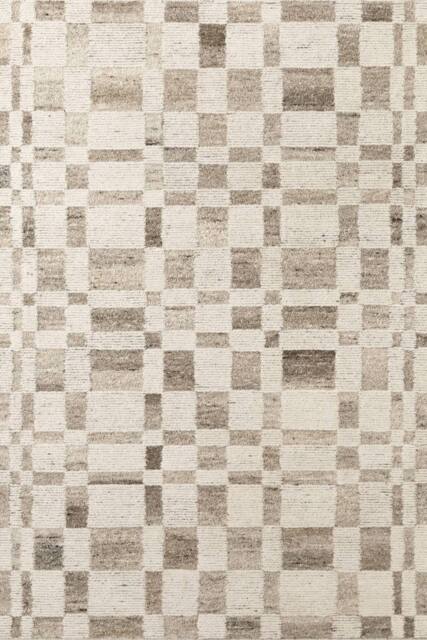 THE RUGS Vikosa Wool Rug Structa Handcrafted Cream Brown Abstract - Size: 160 cm x 230 cm - image 1
