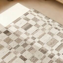 THE RUGS Vikosa Wool Rug Structa Handcrafted Cream Brown Abstract - Size: 160 cm x 230 cm - thumbnail 2