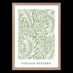 ARTZE William Morris Green Floral Art Print / Oak Frame / SIZE: A3 - Size: A4 - thumbnail 2