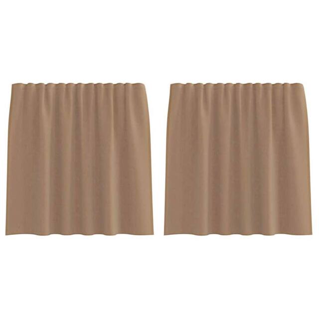 Berkfield Home Voile Curtains with Rod Pockets 2 pcs Light Brown - image 1