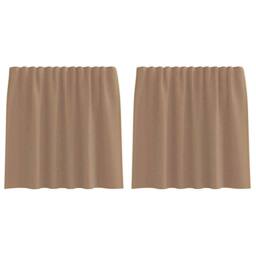 Berkfield Home Voile Curtains with Rod Pockets 2 pcs Light Brown - thumbnail 1