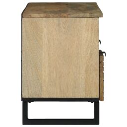 Berkfield Home TV Cabinet, 100x33.5x46 cm, made from solid mango wood in Beige - Size: 100x33.5x46 cm - thumbnail 4