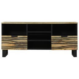 Berkfield Home TV Cabinet, 100x33.5x46 cm, made from solid mango wood in Beige - Size: 100x33.5x46 cm - thumbnail 3