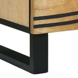 Berkfield Home TV Cabinet, 100x33.5x46 cm, made from solid mango wood in Beige - Size: 100x33.5x46 cm - thumbnail 8