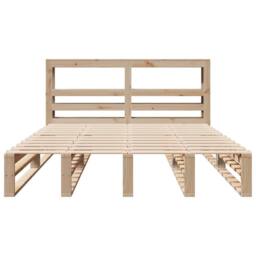 Berkfield Home Bed Frame without Mattress 140x190 cm Solid Wood Pine in Brown - thumbnail 4