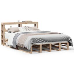 Berkfield Home Bed Frame without Mattress 140x190 cm Solid Wood Pine in Brown - thumbnail 2