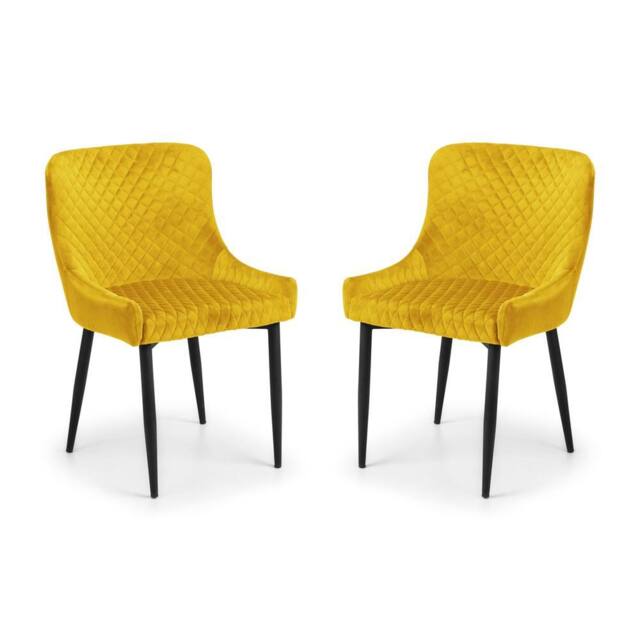 Cheshire Cromwell Premium Mustard Velvet Dining Chairs - Set of 2 - image 1