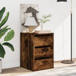Berkfield Home Corner Chest of Drawers Smoked Oak 40x41x58 cm Engineered Wood in Brown - Size: 40 x 41 x 58 cm - thumbnail 3