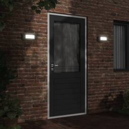 Berkfield Home Outdoor Wall Lights 2pcs Black Stainless Steel