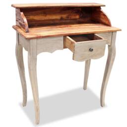 Berkfield Home Writing Desk Solid Reclaimed Wood 80x40x92 cm in Brown - Size: 80 x 40 x 92 cm - thumbnail 3