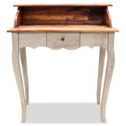 Berkfield Home Writing Desk Solid Reclaimed Wood 80x40x92 cm in Brown - Size: 80 x 40 x 92 cm - thumbnail 2