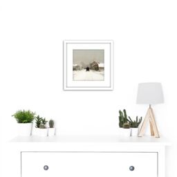 Artery8 Loir L'Avenue De Neuilly Winter Day Painting 8X8 Inch Square Wooden Framed Wall Art Print Picture with Mount in White - thumbnail 2