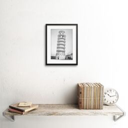 "Artery8 Wall Art Print Photo Architectural Leaning Tower Pisa Italy Artwork Framed 9X7 Inch in Black - Size: W7"" x H9""" - thumbnail 2