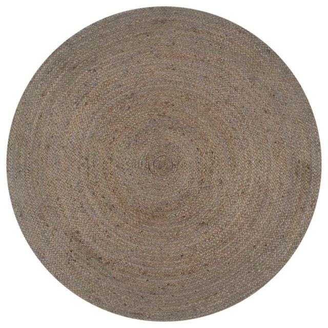 Berkfield Home Handmade Rug Jute Round 150 cm Grey - Size: 100 cm diameter - image 1