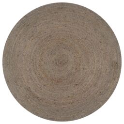 Berkfield Home Handmade Rug Jute Round 150 cm Grey - Size: 100 cm diameter - thumbnail 1