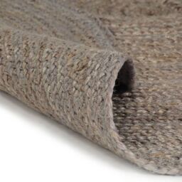 Berkfield Home Handmade Rug Jute Round 150 cm Grey - Size: 100 cm diameter - thumbnail 2