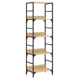 Berkfield Home Bookshelf Sonoma Oak 50x33x153 cm Engineered Wood in Brown - Size: 50 x 33 x 153 cm - thumbnail 2