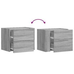 Berkfield Home Decorative Wall-mounted Bedside Cabinet Grey Sonoma 45x30x35 cm - Size: 45 x 30 x 35 cm - thumbnail 8