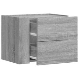Berkfield Home Decorative Wall-mounted Bedside Cabinet Grey Sonoma 45x30x35 cm - Size: 45 x 30 x 35 cm - thumbnail 3