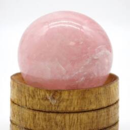 KDMD Rose Quartz 40mm Gemstone Sphere with Stand for Decor & Spirituality in Pink - thumbnail 2