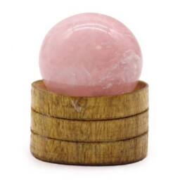 KDMD Rose Quartz 40mm Gemstone Sphere with Stand for Decor & Spirituality in Pink - thumbnail 4
