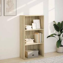 Berkfield Home Bookcase Sonoma Oak 60x30x114 cm Engineered Wood in Brown - Size: 60 x 30 x 114 cm - thumbnail 3