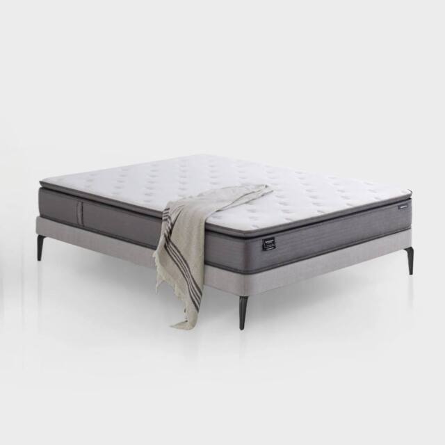Stratus Interiors Serenity Pillowtop Mattress with Pocket Springs & Wool Layer in White - Size: King - image 1