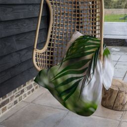 Benjamin Tate Design Closeup of green palm leaf Designer Blanket in Natural - Size: 120 cm x 150 cm - thumbnail 3