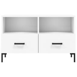 Berkfield Home TV Cabinet White 80x36x50 cm Engineered Wood - Size: 80 x 36 x 50 cm - thumbnail 5