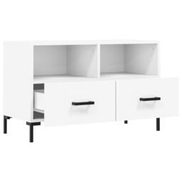 Berkfield Home TV Cabinet White 80x36x50 cm Engineered Wood - Size: 80 x 36 x 50 cm - thumbnail 6