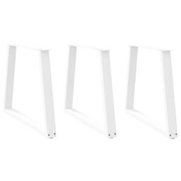 Berkfield Home Dining Table Legs V-Shape 3 pcs White 70x(72-73.3) cm Steel - thumbnail 1