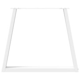 Berkfield Home Dining Table Legs V-Shape 3 pcs White 70x(72-73.3) cm Steel - thumbnail 5
