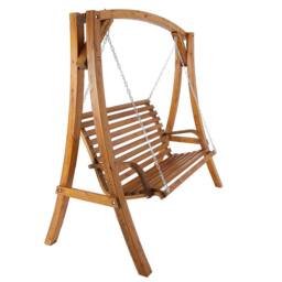 Charles Bentley 2-3 Seater Larch Wood Wooden Garden Outdoor Swing Seat Bench Hammock 1.9M in Brown - thumbnail 6