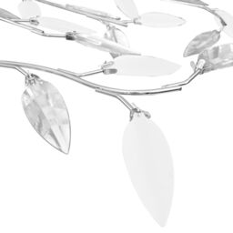 Berkfield Home Ceiling Lamp with Acrylic Crystal Leaf Arms for 5 E14 Bulbs White - thumbnail 4