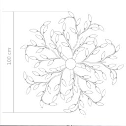 Berkfield Home Ceiling Lamp with Acrylic Crystal Leaf Arms for 5 E14 Bulbs White - thumbnail 6