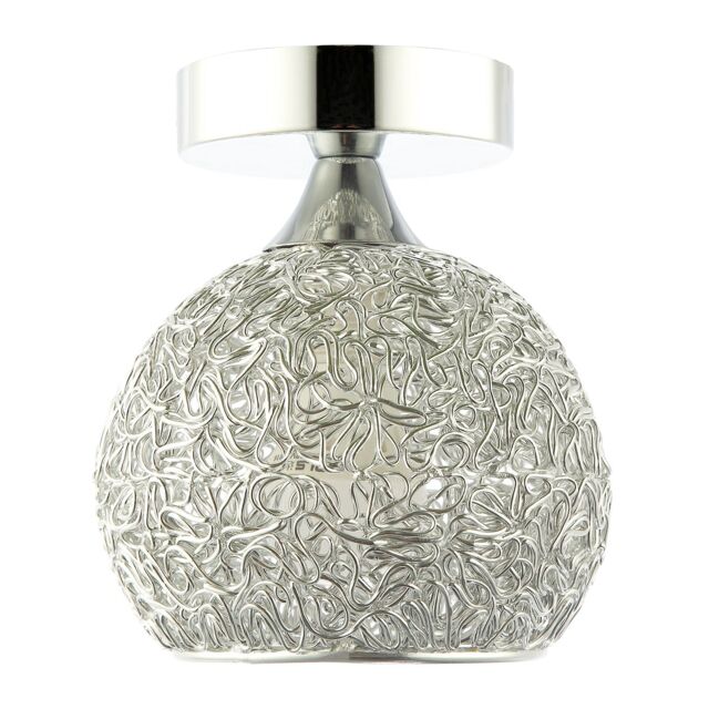 Happy Homewares Modern Ceiling Light Fitting with Twisting Metal Shade in Silver - image 1