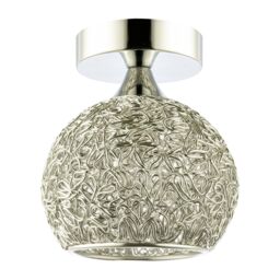 Happy Homewares Modern Ceiling Light Fitting with Twisting Metal Shade in Silver - thumbnail 5
