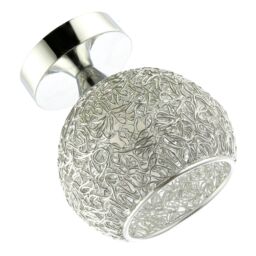 Happy Homewares Modern Ceiling Light Fitting with Twisting Metal Shade in Silver - thumbnail 3