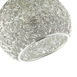 Happy Homewares Modern Ceiling Light Fitting with Twisting Metal Shade in Silver - thumbnail 4